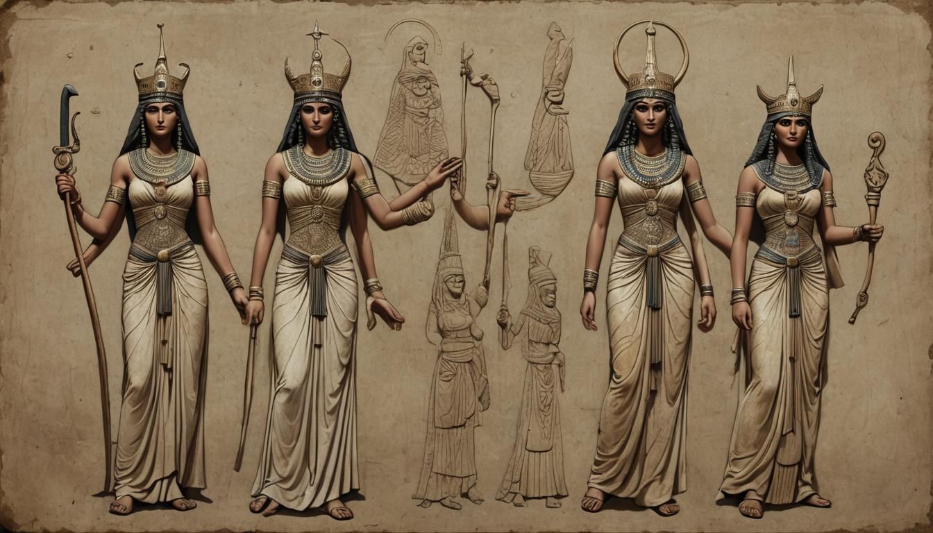Isis as female goddess of six and six and six design