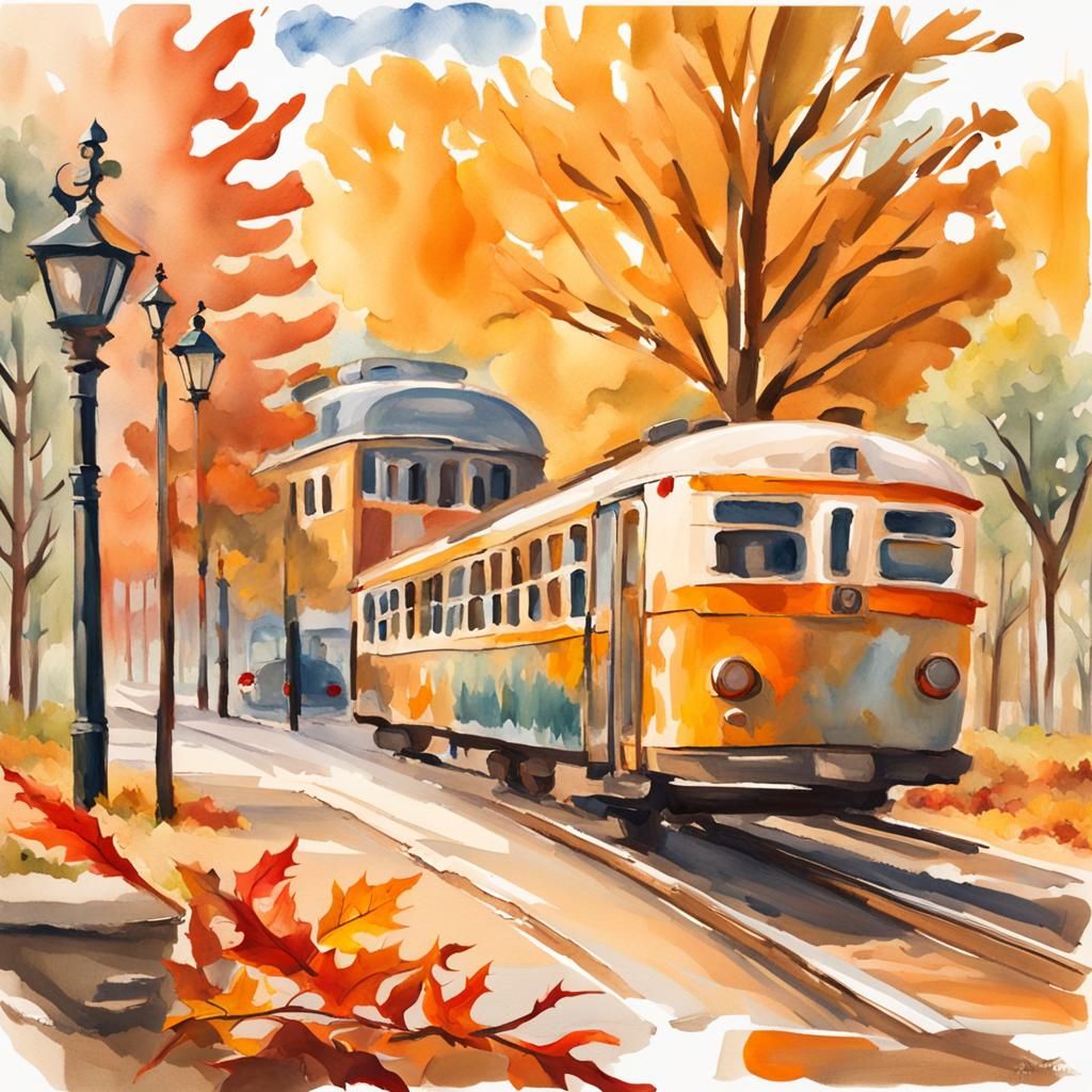 autumn travelling as a logo and sticker fast