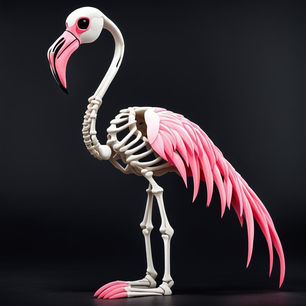 Skeleton flamingo - AI Generated Artwork - NightCafe Creator