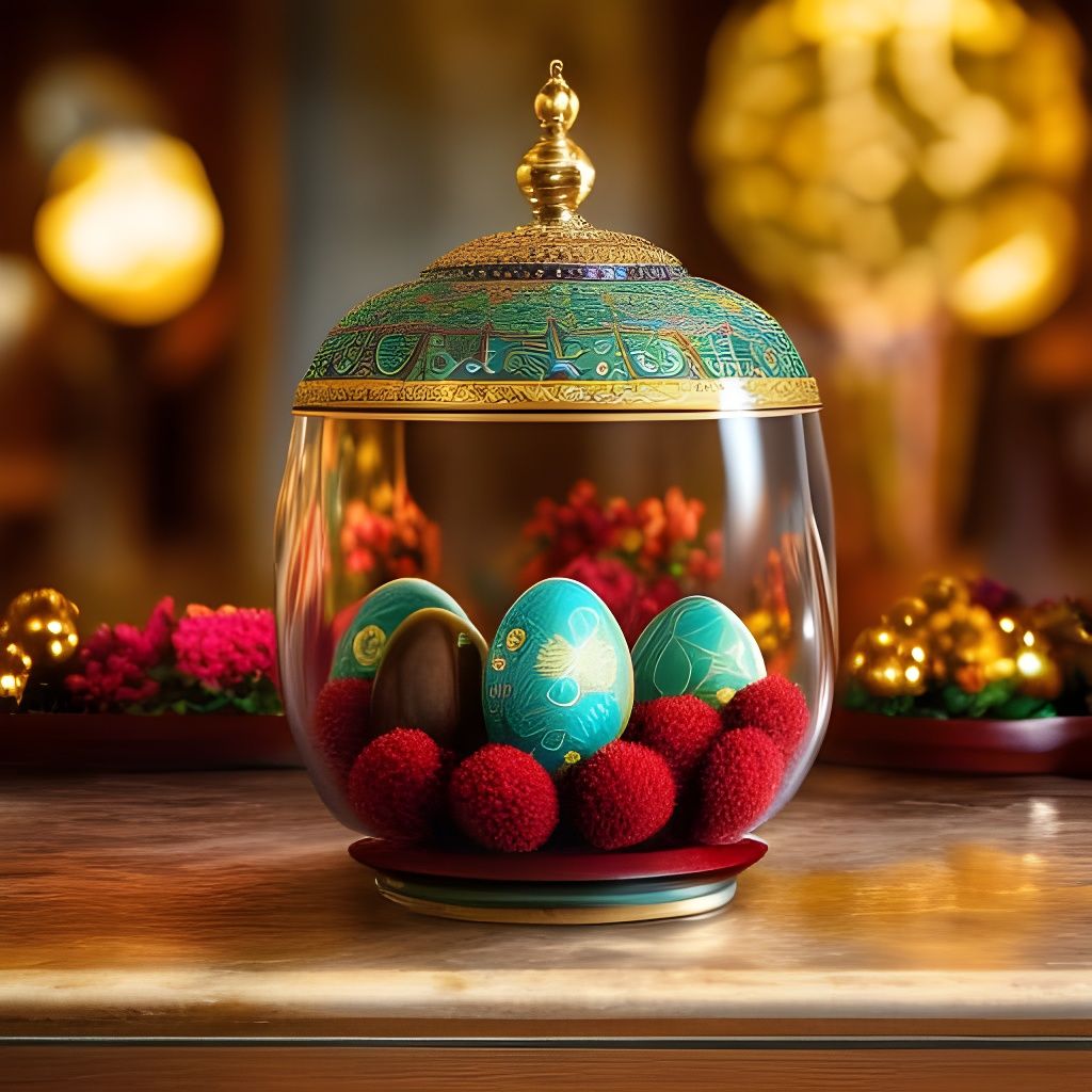 Cloisonne Eggs Under Glass AI Generated Artwork NightCafe Creator