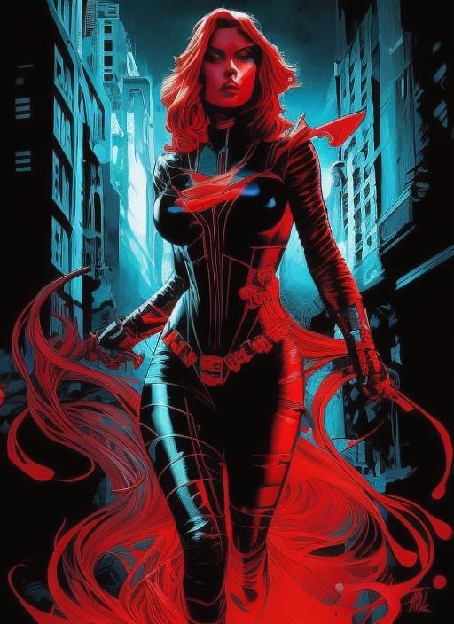 Red splash Black Widow