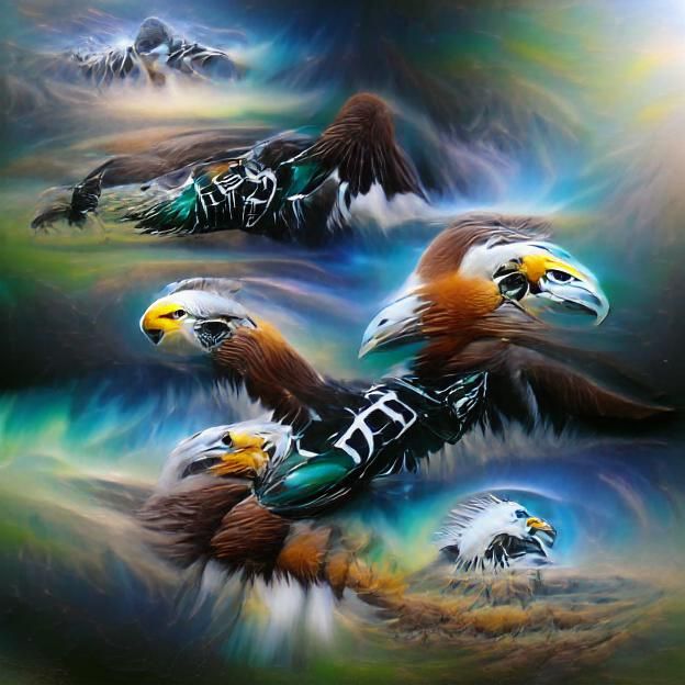eagles love flight airbrush art 8k resolution