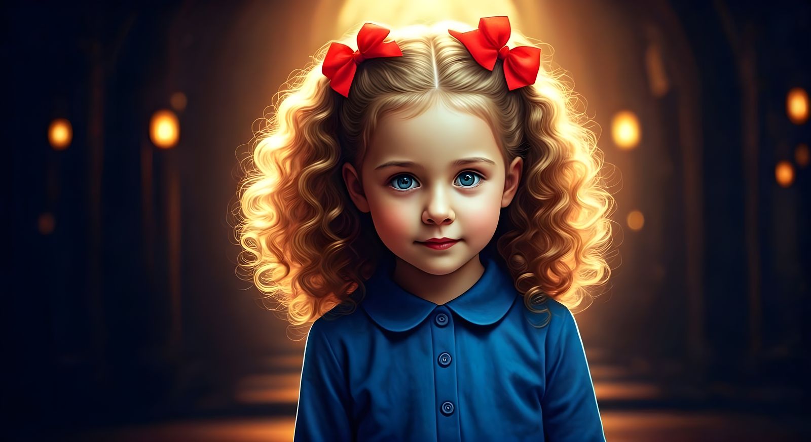 Hyperrealistic Portrait of a Girl with Red Pigtails