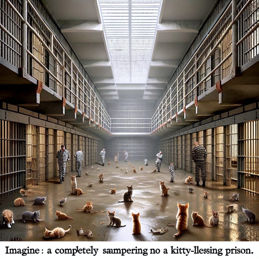 Here's an image based on the prompt: a Kitty-less prison