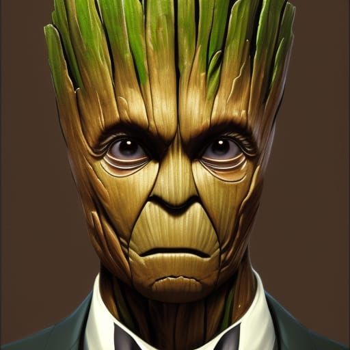 I am Groot in a suit