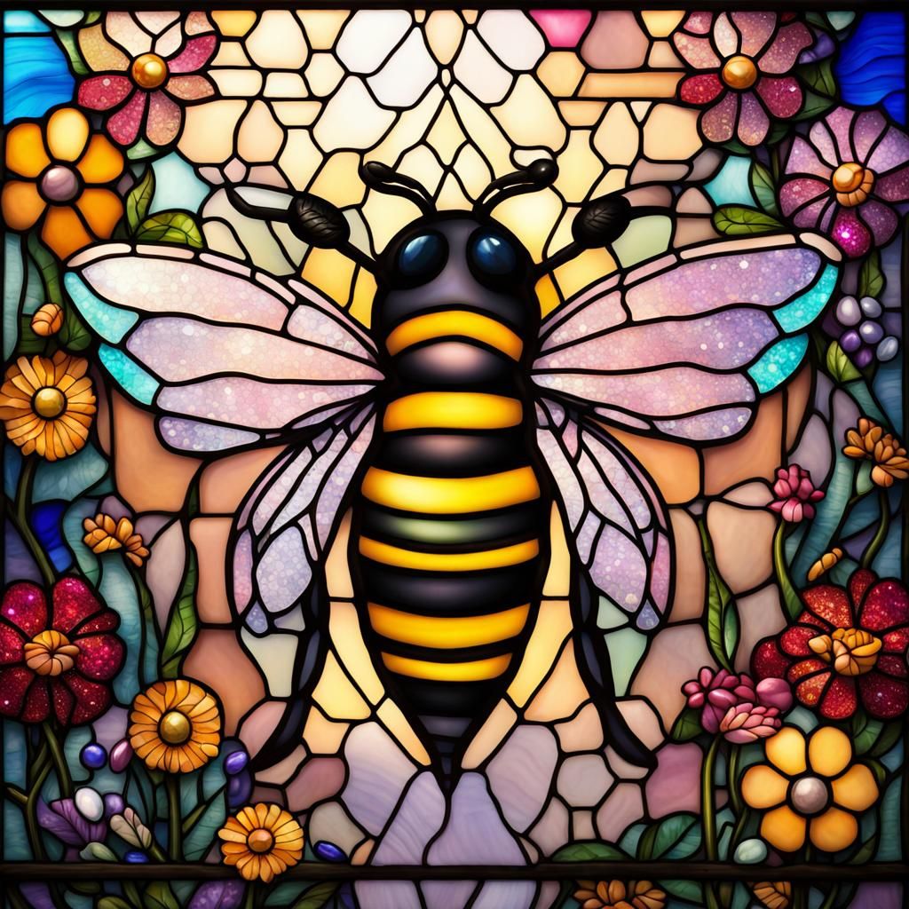 Stained glass bee  by @HecateWayne