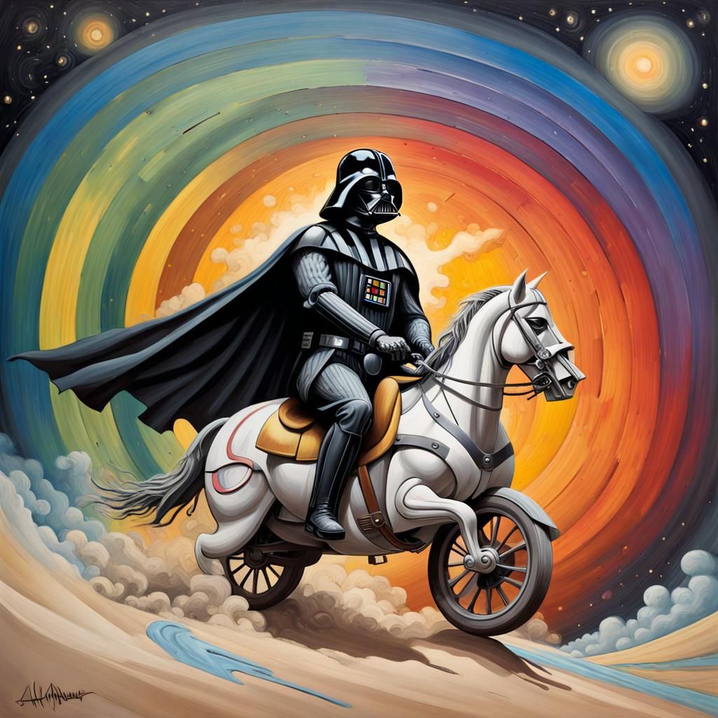 Darth Vader Riding a Rainbow-Coloured Unicorn?  by @jeanne