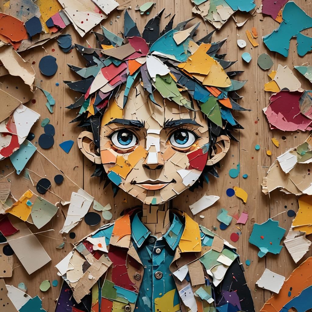 Collage art. carton