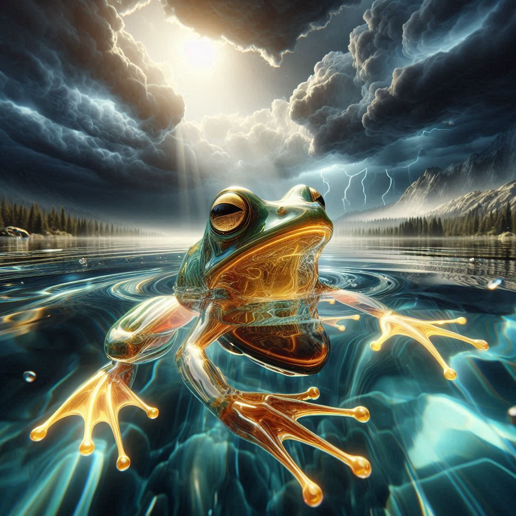 frog under the storm
