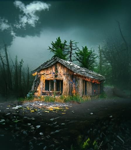 Abandoned cabin - AI Generated Artwork - NightCafe Creator