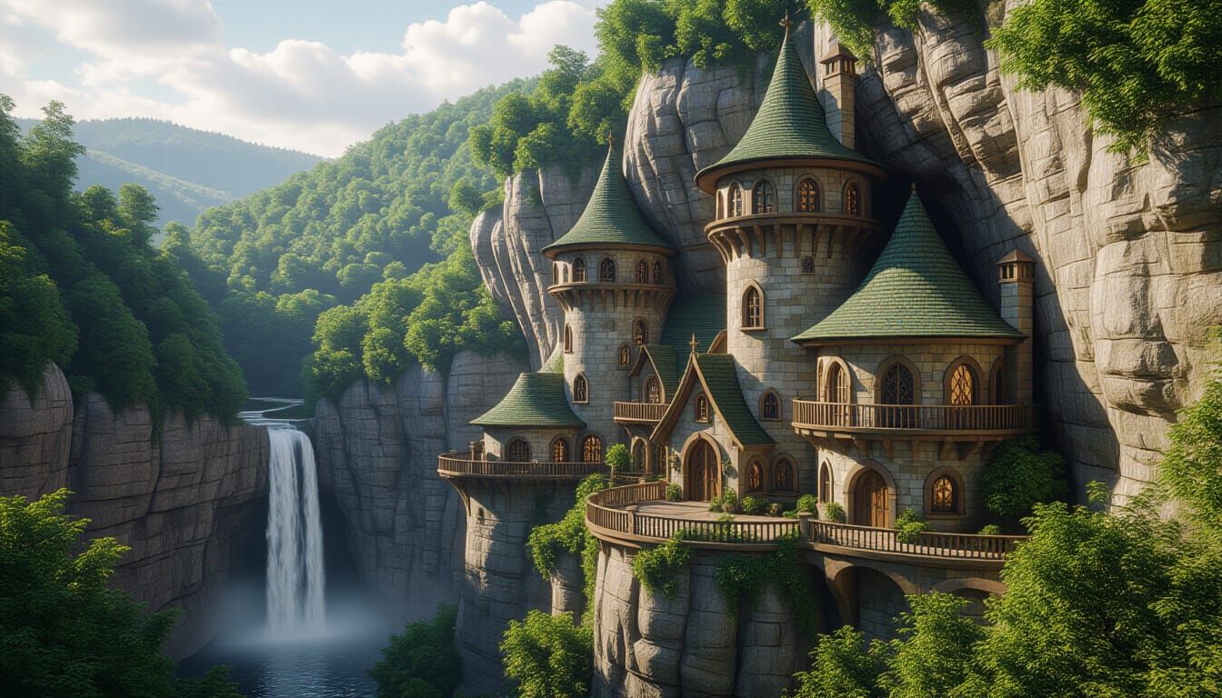 built against the cliff wall