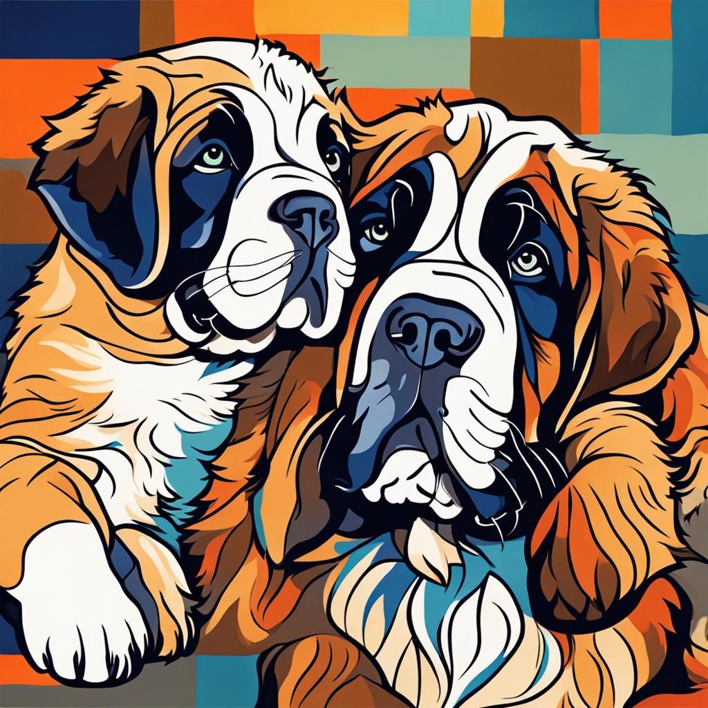Cuddly St. Bernard puppies