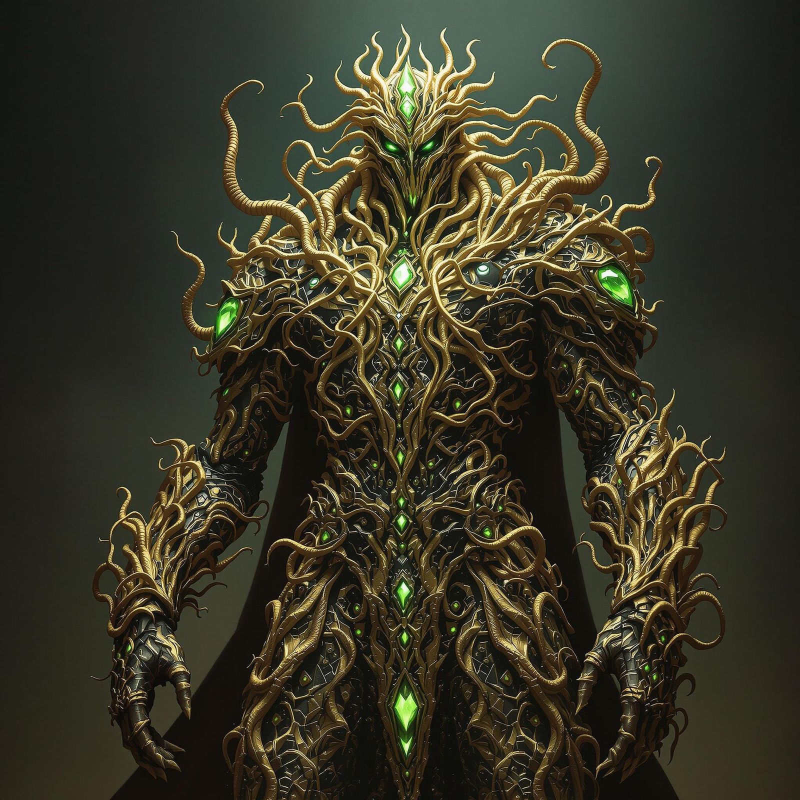 Eldritch Golden Warrior - AI Art