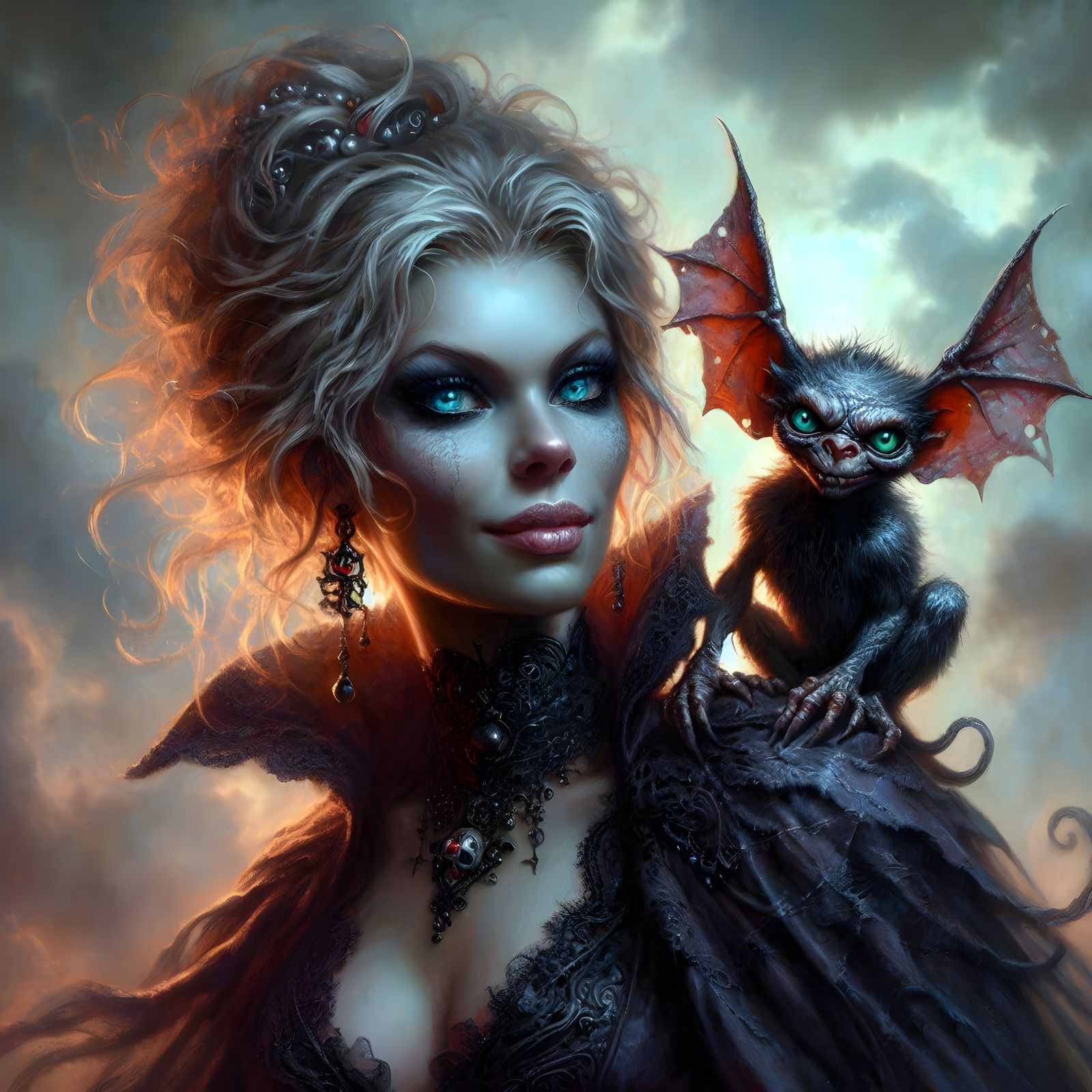 Evil Witch And Imp Familiar #2