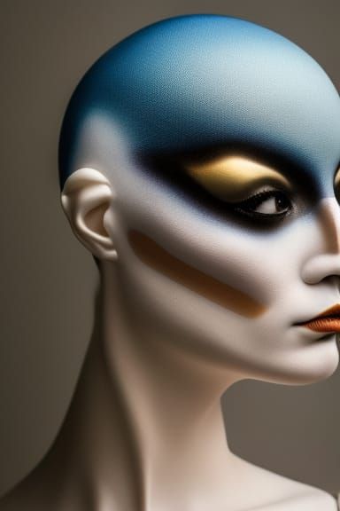 swallow-woman hybrid in Surreal Sun and Moon Star made entir...