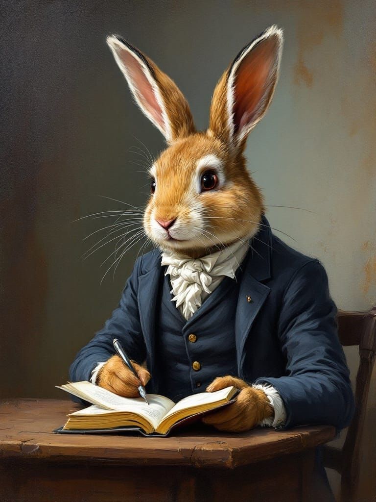 Writer Rabbit (Flux Pro v1.1 - Clarity Upscale 50%)