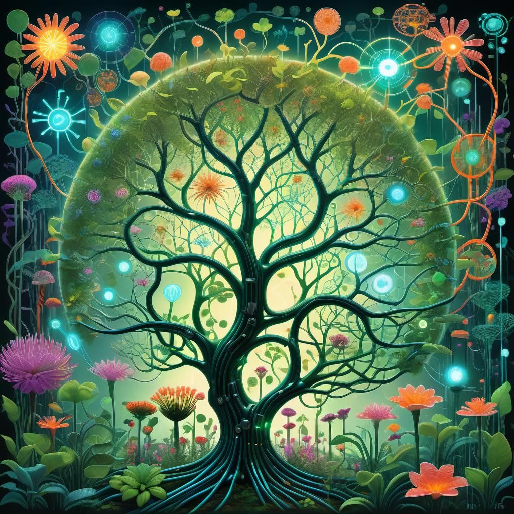 “Neural Garden: The Bio-Circuit Oasis”  by @cbprince