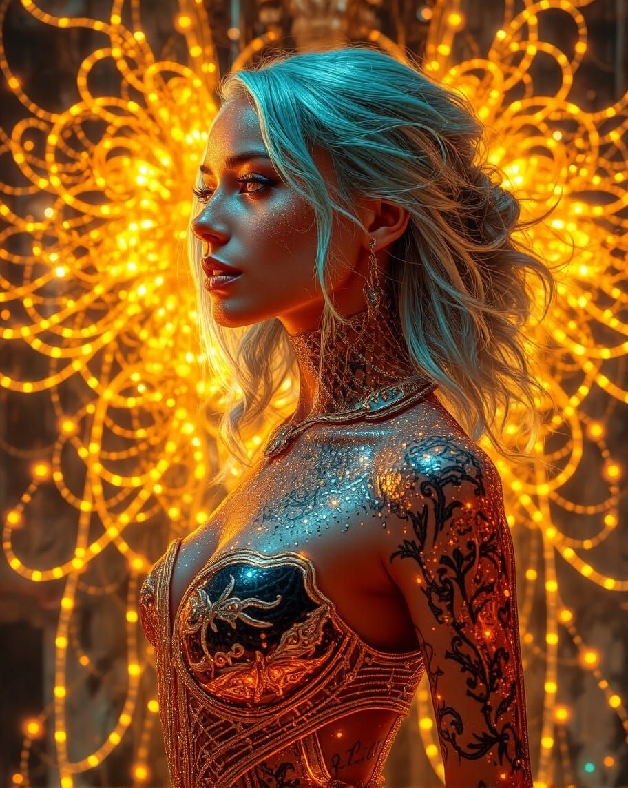 A portrait adorned in gold