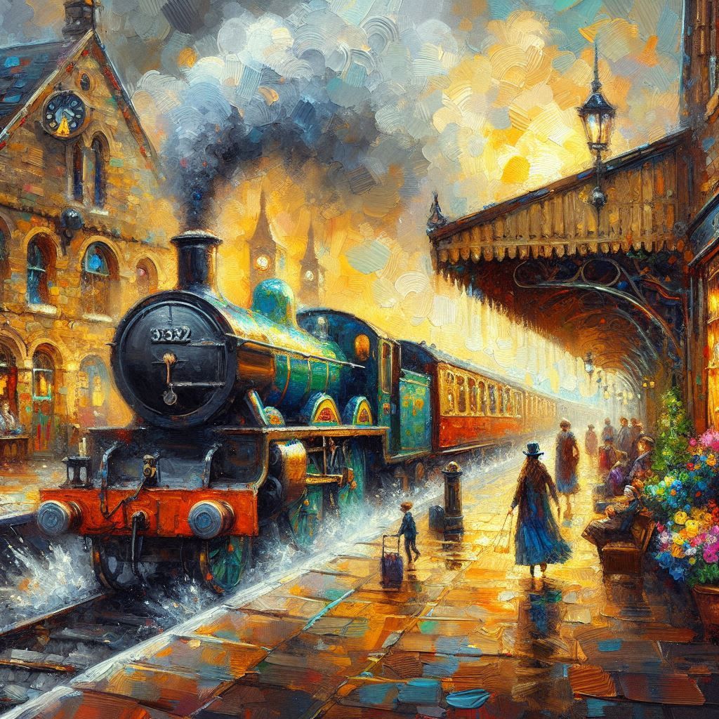 Steam Train at an old English train station