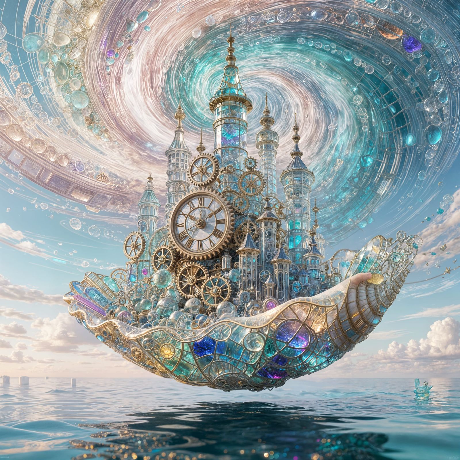 City sea glass sculpture  by @Jabana