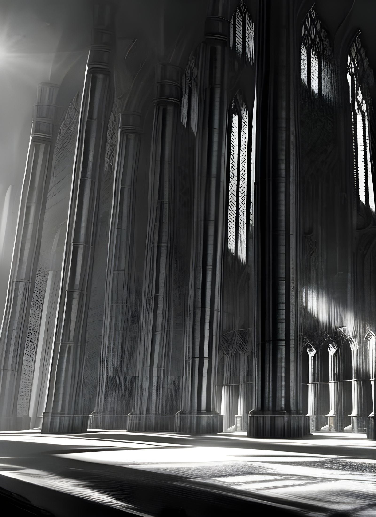 Epic black and white comic book scene,fortress, superhero’s,...