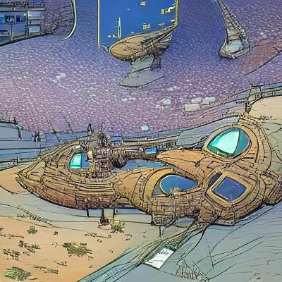 In the style of Moebius: Starport