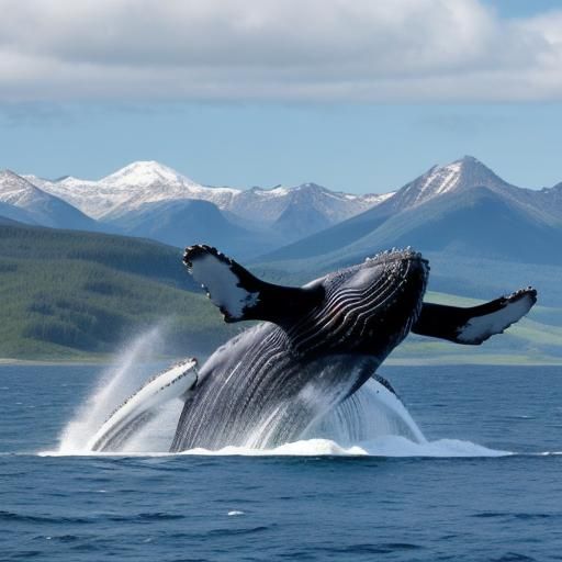 large humpback whales group rushing fast along with the baby...
