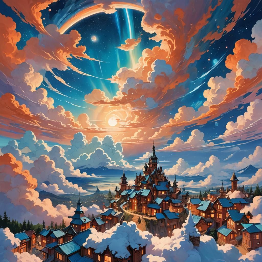 Smiling Skies in Celestial Aurora Borealis