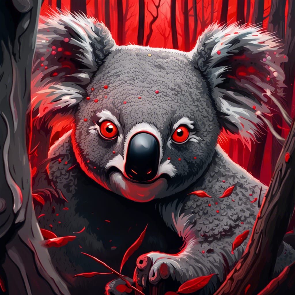 Scary Grey koala - AI Generated Artwork - NightCafe Creator