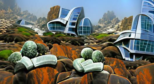 Organic Rocky Coastline Oceanside Sci-Fi Architecture