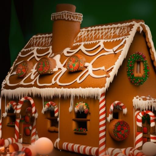 Insanely detailed Gingerbread House AI Generated Artwork NightCafe