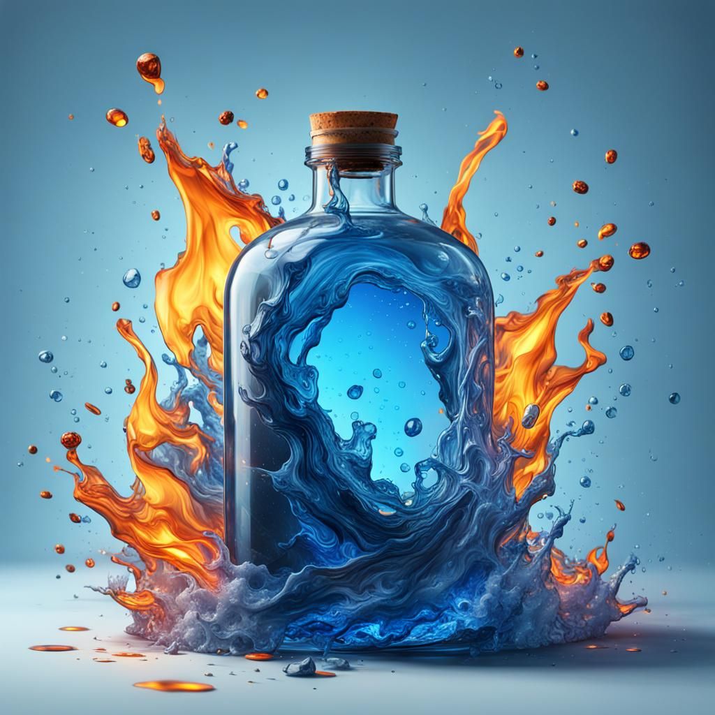 Water and fire in a bottle