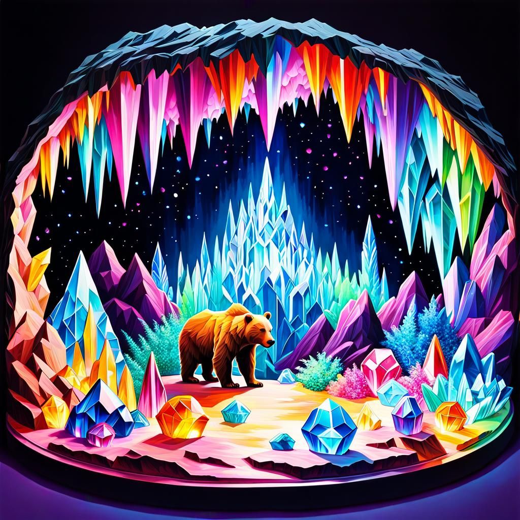 Crystal diorama: Crystal cave bear - AI Generated Artwork - NightCafe ...