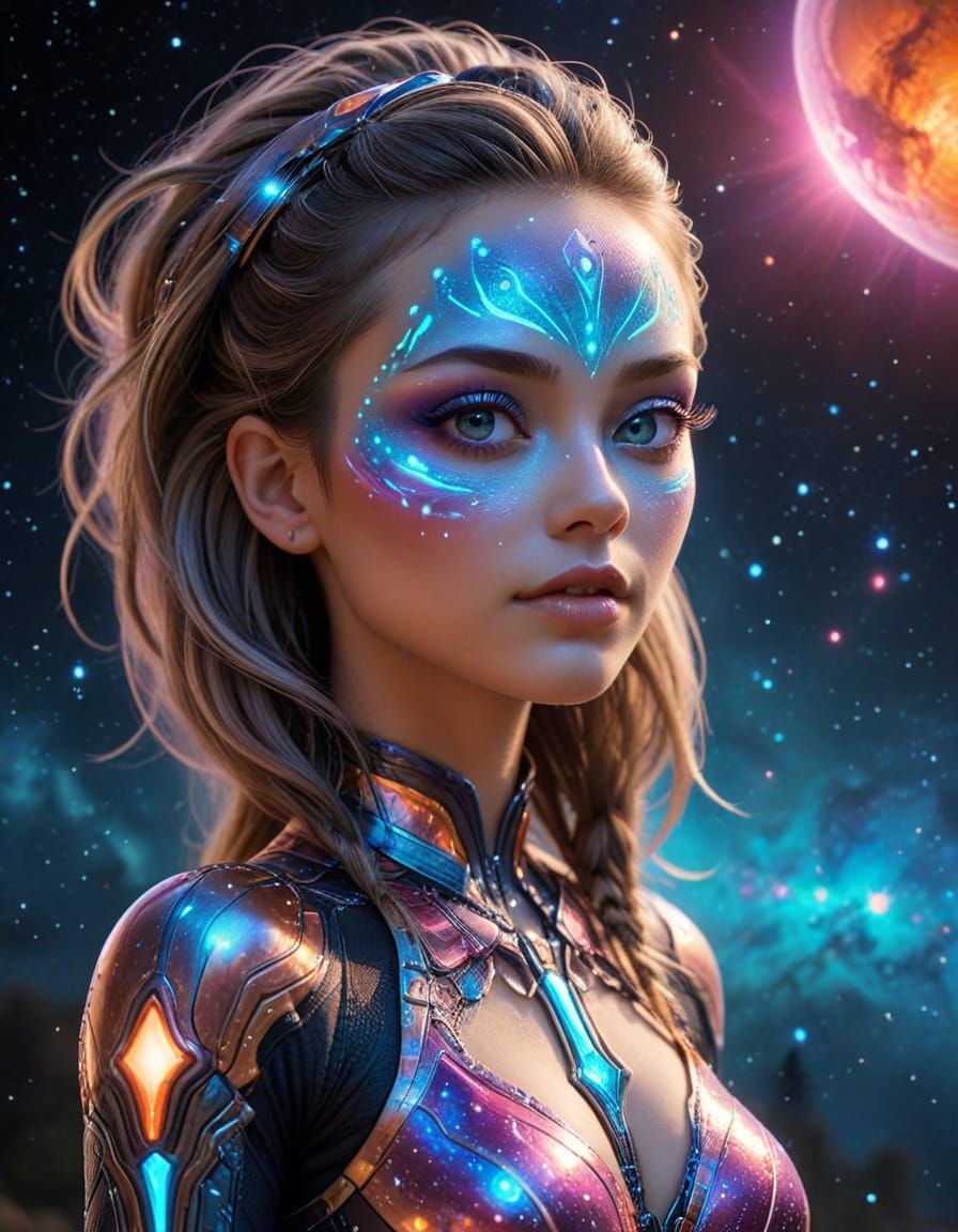 Abstract Alien Emoji Explosion in Pink