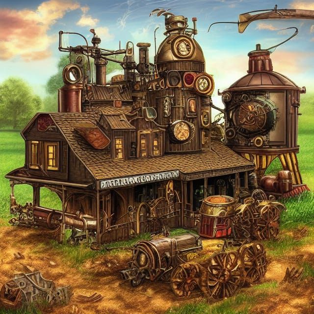 Steampunk farm