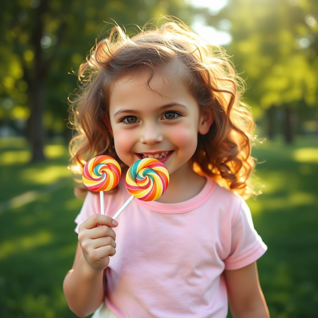 Joyful Summer Moment with a Young Girl