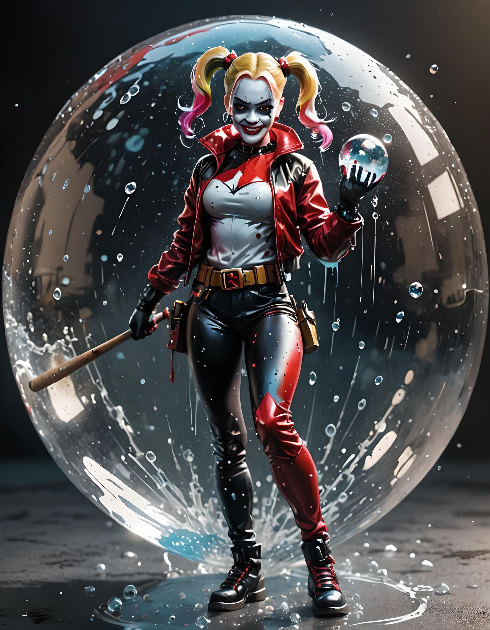 Harley Quinn, with a wicked grin.
