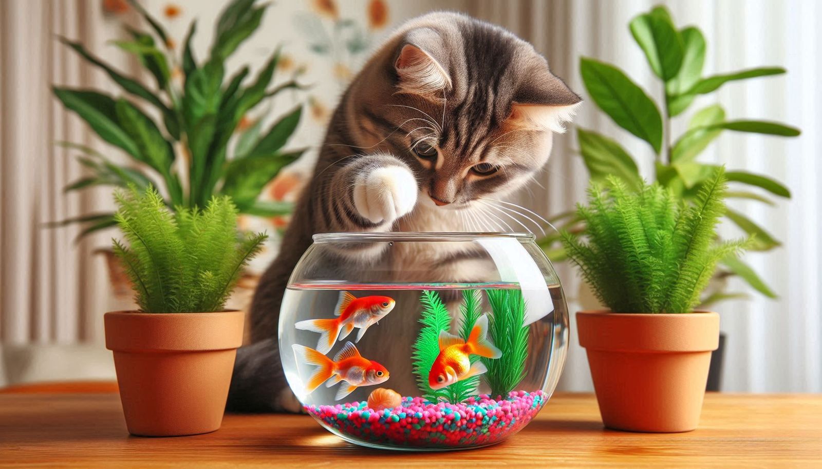 Curious Cat & Goldfish 🐠