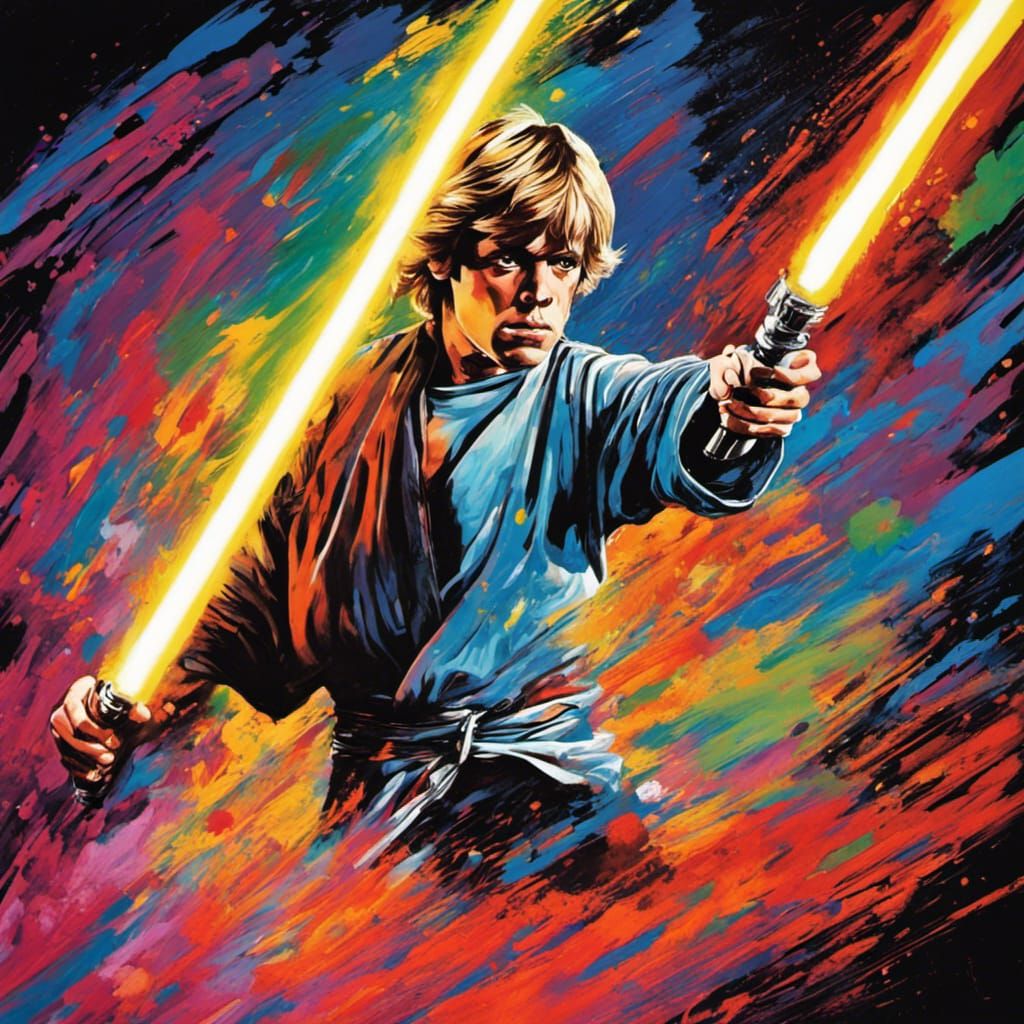 Luke with golden light sabers