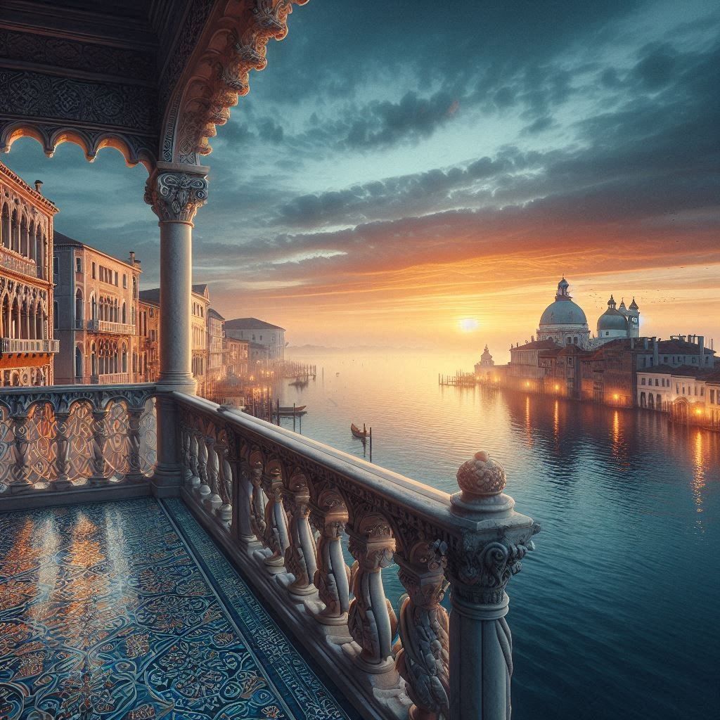 “Balcony Views: The City in Soft Glow”