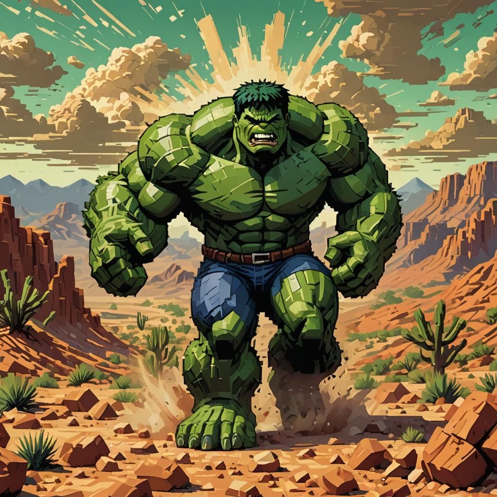 The Hulk, slightly pixellized