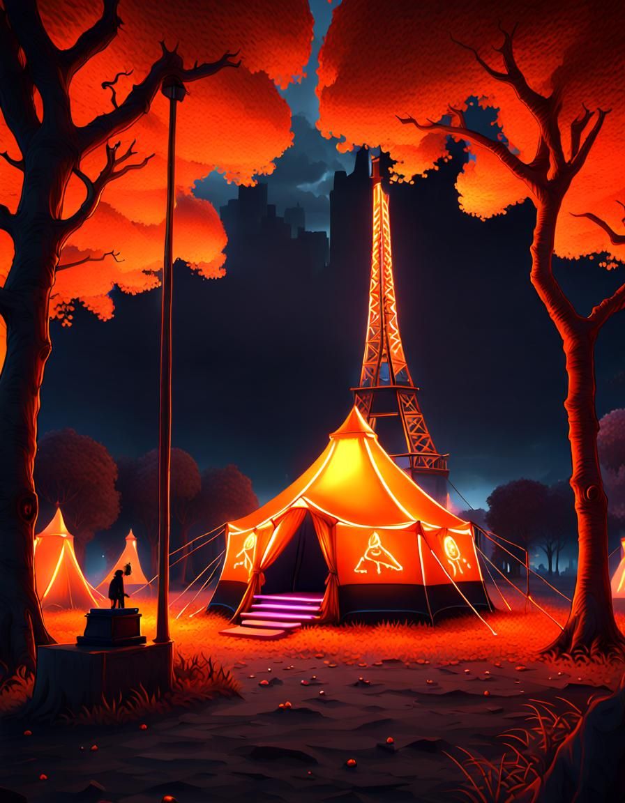skeleton unicorn neon orange encampment "ask me" protest eif...