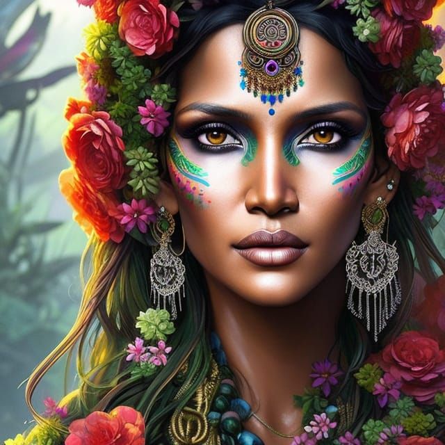 Jungle Goddess - AI Generated Artwork - NightCafe Creator