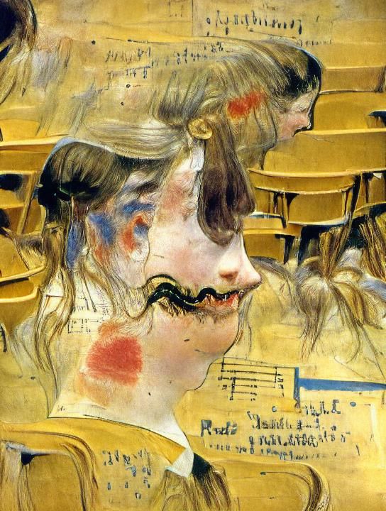 Visible dread on the face of a girl on stage during school r...