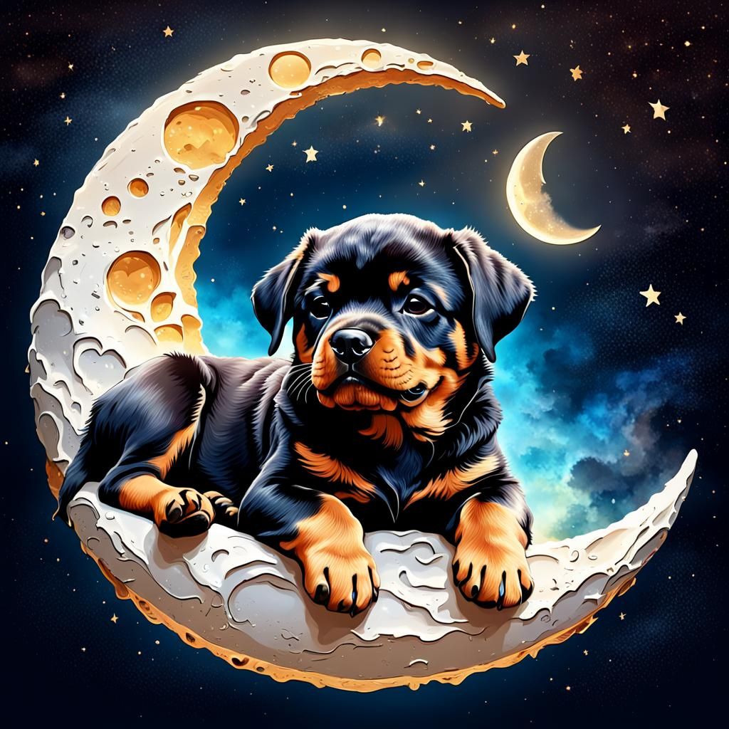 A sweet rottweiler puppy, a reminder of the innocent courage that ...