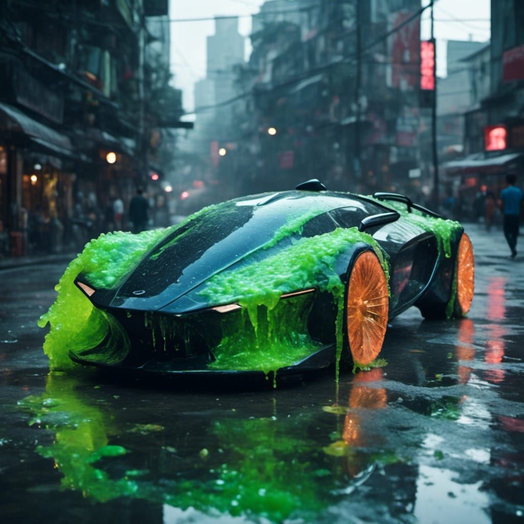 <lora:Slime:1.0> a futuristic car