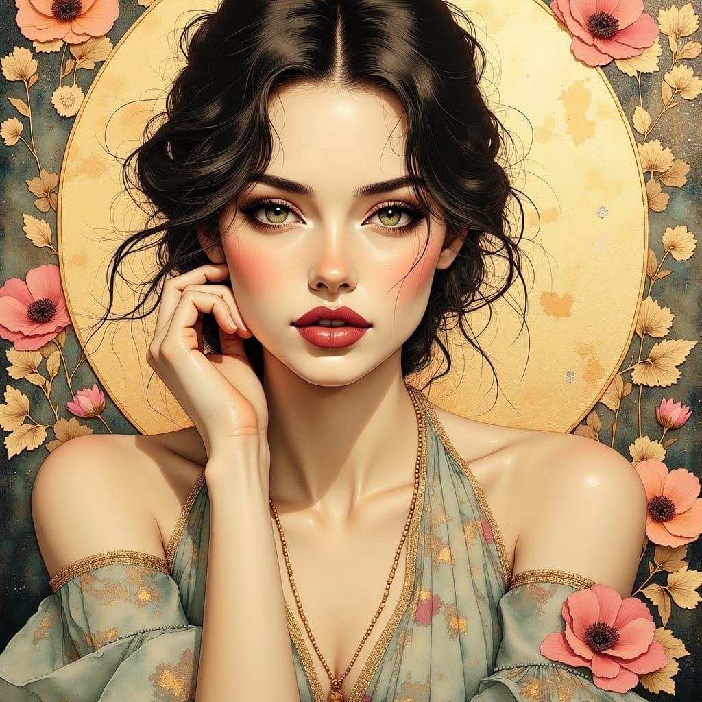 Seductive Spring Goddess in Floral Halter