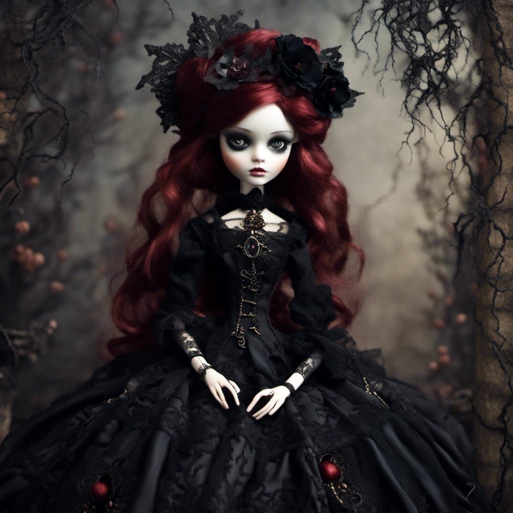 <lora:FolknMyth:1.0> Dark gothic doll