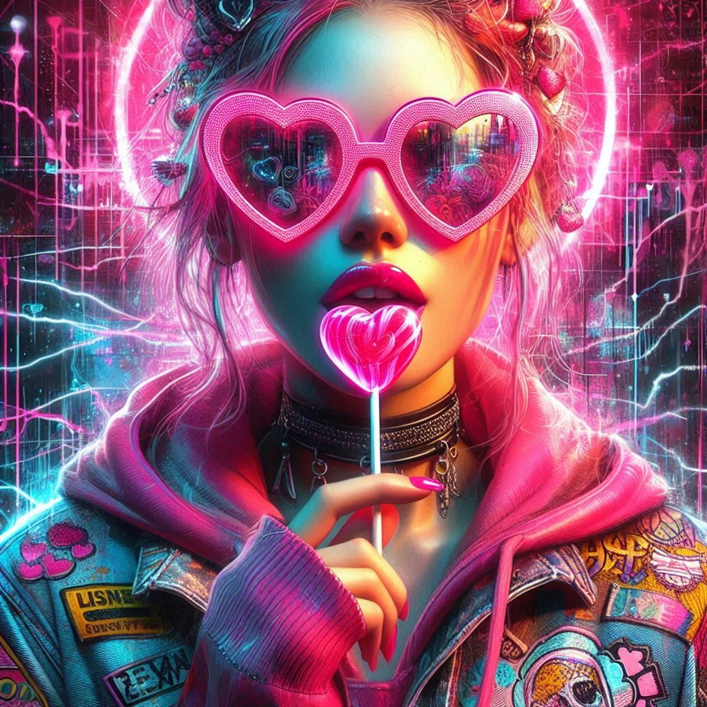 Cyberpunk Sweetness: The Lollipop Girl
