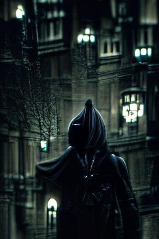 dark hooded mystery man